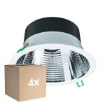 Voordeelpak 4x Philips LED Downlight Coreline DN142B Aluminium Wit 19.2W 2300lm 60D - 840 Koel Wit | Zaagmaat 200mm - IP20 - UGR<19.2