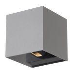 D'Lite Wandlamp Nova Aluminium Grijs Up & Down 4.9W 480lm - 830 Warm Wit | IP54 - Verstelbare Gradenbundel