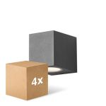 Voordeelpak 4x D'Lite Wandlamp Vrebos Aluminium Zwart | Geschikt Voor 1x GU10