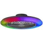 Brilliant Salerno Plafondventilator Kunststof Zwart 54W 6800lm - 830-865 CCT+RGB | 577mm - Afstandsbediening Dimbaar