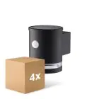 Voordeelpak 4x D'Lite Wandlamp Solis Solar Zwart Up & Down - 830 Warm Wit | IP54 - Bewegingssensor