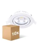 Voordeelpak 10x Noxion LED Kantelbaar Slim Spot Wit Rond 6W 350lm 60D - 920-930 Dim To Warm | 85mm - IP54 - Dimbaar - Beste Kleurweergave